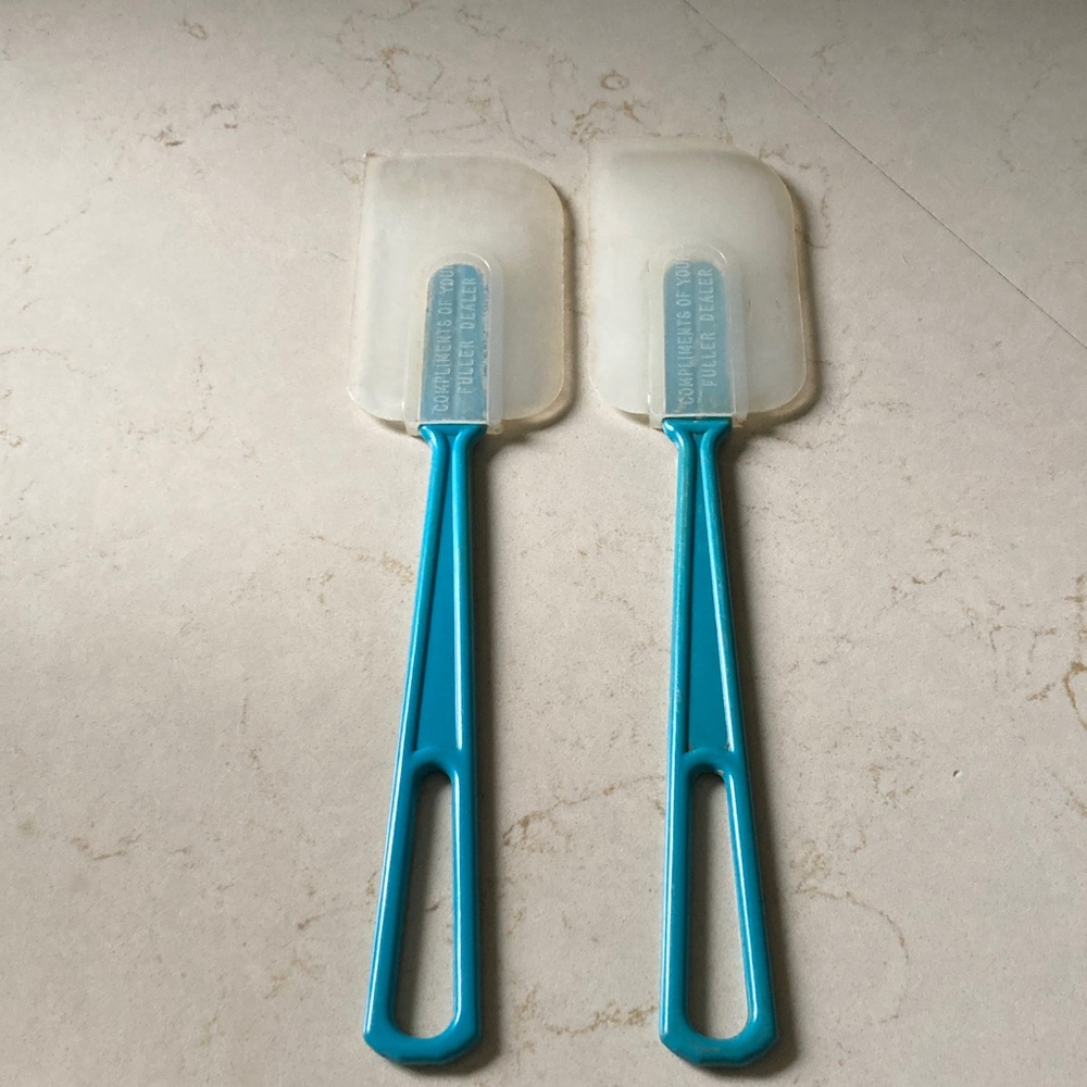 Vintage Fuller Brush Blue Silicone Spatula Set (60s or 70s)